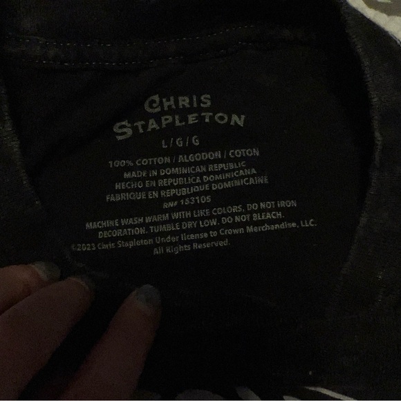 Chris Stapleton T-shirt Size Large Tie Die Black Tennessee Whiskey Concert Tee - Picture 4 of 5